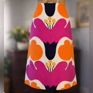 Lilly Pulitzer Jackie Mod Orange and Pink Multicolor Floral Print Pencil Skirt